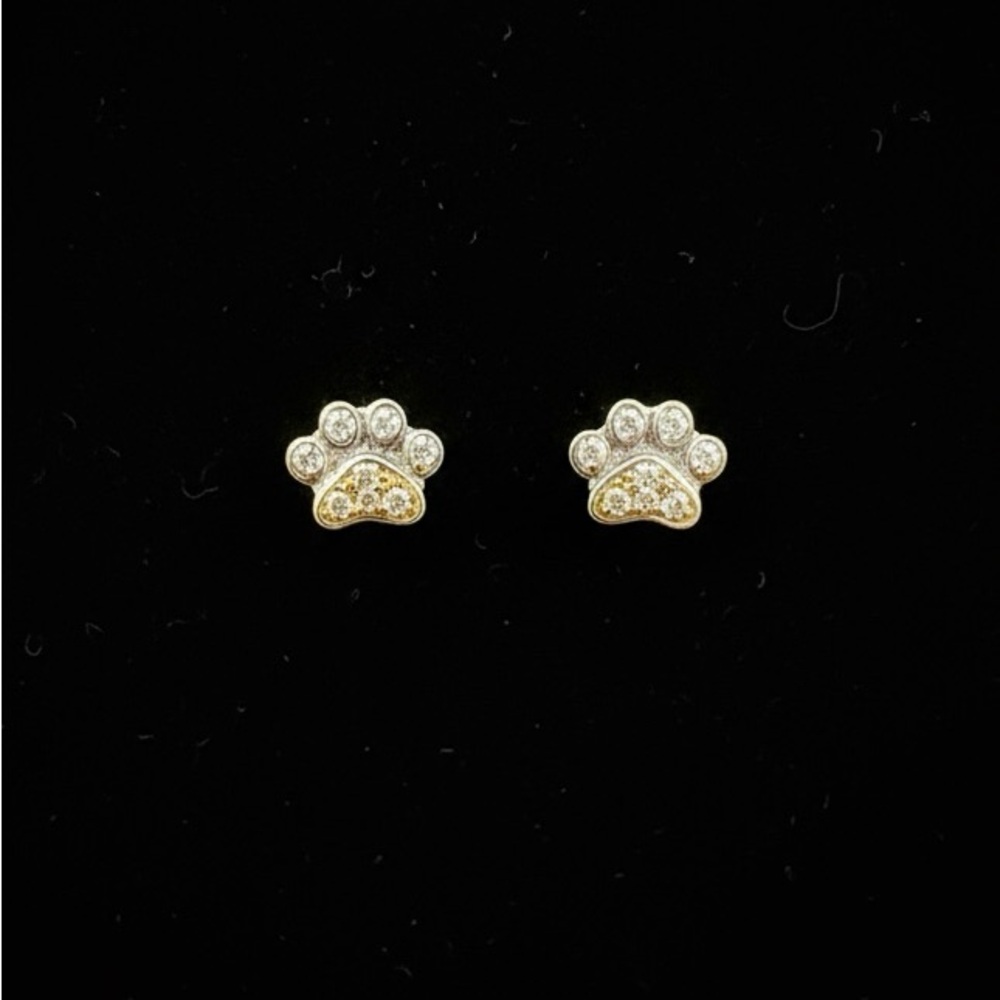 Tiny sterling Paw Print Stud Earrings
